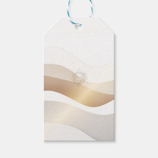 Calm Desert Waves with Fennec Essence | Minimal Se Cadeaulabel (Voorkant)