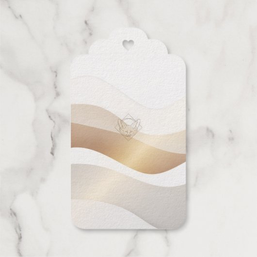 Calm Desert Waves with Fennec Essence | Minimal Se Cadeaulabels (Achterkant)