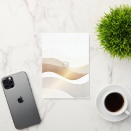 Calm Desert Waves with Fennec Essence | Minimal Se Folie Wenskaart