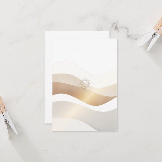 Calm Desert Waves with Fennec Essence | Minimal Se Kaart (Voorkant / Achterkant in situ)