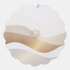 Calm Desert Waves with Fennec Essence | Minimal Se Ornament Kaart