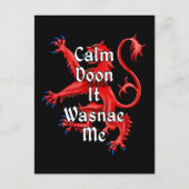 Calm Doon it wasnae me Funny Scottish Briefkaart (Voorkant)