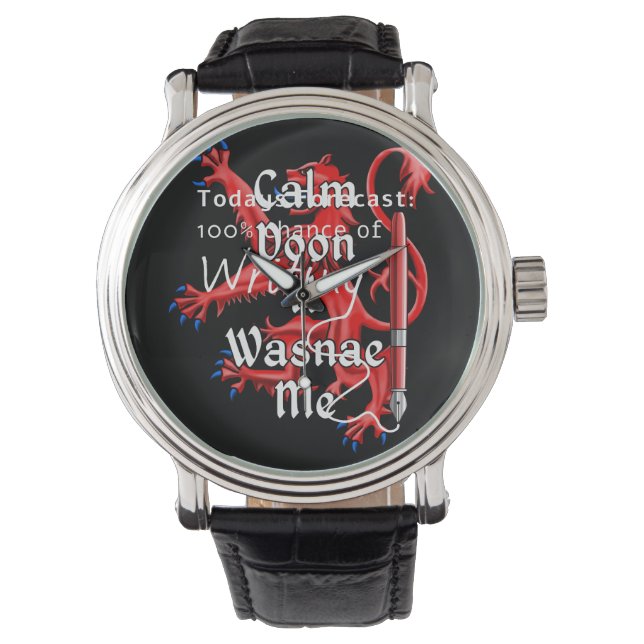 Calm Doon it wasnae me Funny Scottish Horloge (Voorkant)