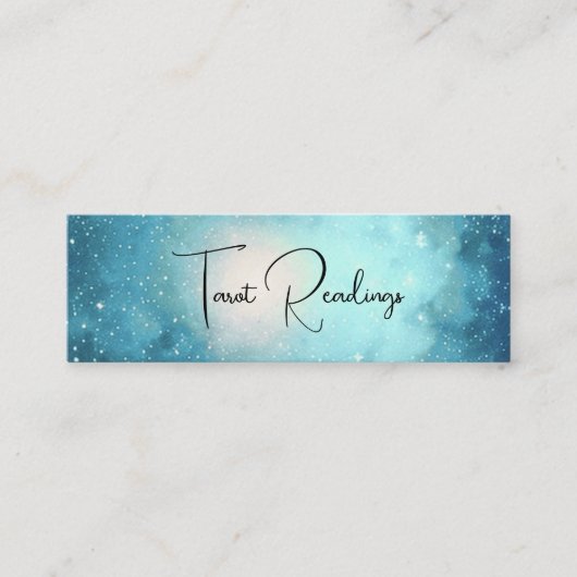 Calm dusty blue tarot space star-Visitekaartje Mini Visitekaartje (Voorkant)
