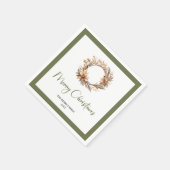 Calm Earthy Christmas Wreath Personalized Napkins Servet (Hoek)