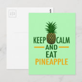 Calm Eat Pineappel houden Briefkaart (Voorkant / Achterkant)