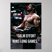 Calm Effort Wins Long Games Gym Motivation Quote Poster (Voorkant)