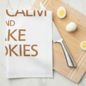 Calm en Bake Cookies Kitchen Towel Theedoek (Quarter Fold)