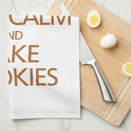 Calm en Bake Cookies Kitchen Towel Theedoek (Quarter Fold)