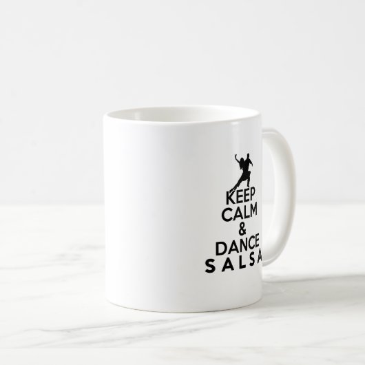 CALM- EN DANCE SALSA-cadeau BEHOUDEN Koffiemok (Voorkant rechts)