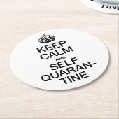 Calm en Self Quarantine houden Ronde Kartonnen Onderzetter (Gebogen)