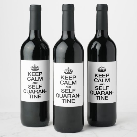 Calm en Self Quarantine houden Wijn Etiket (Flessen)