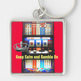 Calm Gamble op Slot Machine houden Sleutelhanger