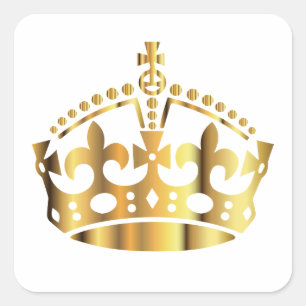 Calm Gold Crown behouden - Achtergrond wijzigen Vierkante Sticker