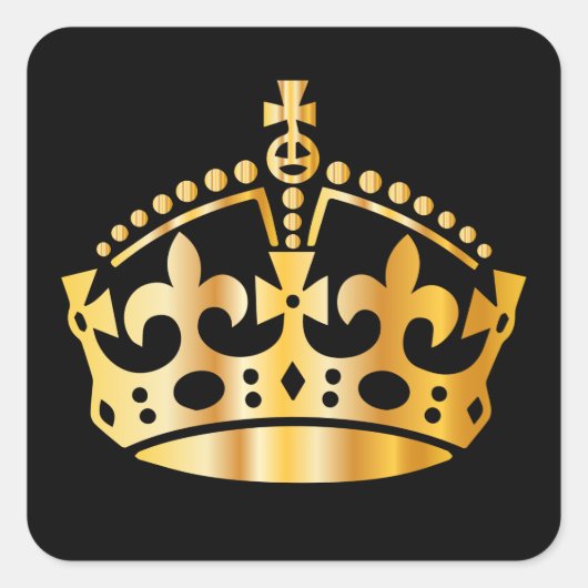 Calm Gold Crown behouden - Achtergrond wijzigen Vierkante Sticker (Voorkant)