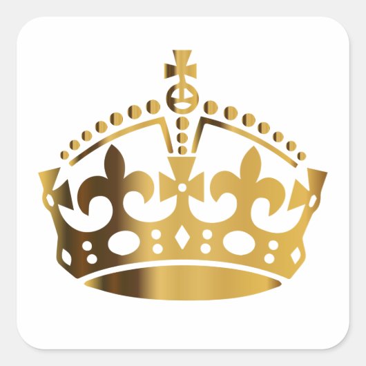 Calm Gold Crown behouden - Achtergrond wijzigen Vierkante Sticker (Voorkant)