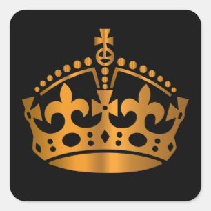 Calm Gold Crown behouden - Achtergrond wijzigen Vierkante Sticker
