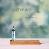 Calm Gray Minimalist Lighthouse Menu Acryl Bord (Neutraal)