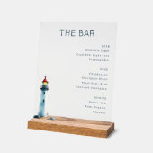 Calm Gray Minimalist Lighthouse Menu Acryl Bord (Hoek)