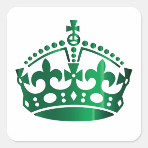 Calm Green Crown behouden - Achtergrond wijzigen Vierkante Sticker