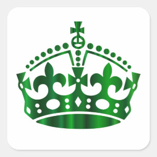 Calm Green Crown behouden - Achtergrond wijzigen Vierkante Sticker