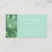 Calm Green Succulent Plant Visitekaartje (Voorkant)