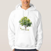 Calm Greens Watercolor Tree Quote Hoodie (Voorkant)