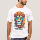 Calm Heart, Wild Roar – Lion Energy Motivational T T-shirt (Voorkant)