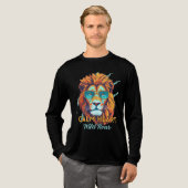 Calm Heart, Wild Roar – Lion Energy Motivational T Tri-Blend Shirt (Voorkant)
