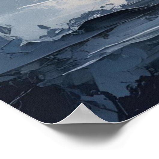 Calm Horizons – Abstract blauw en grijs getexturee Poster (Hoek)