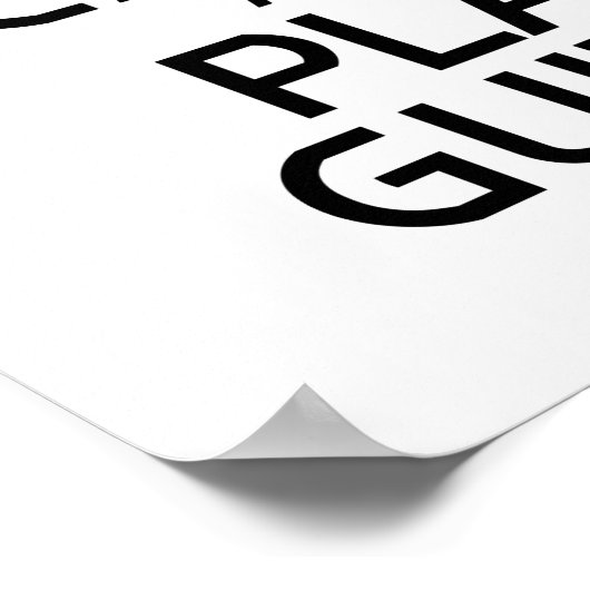 Calm houden en elektrisch gitaar spelen - Aangepas Poster (Hoek)