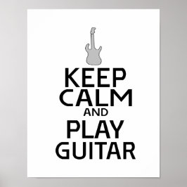 Calm houden en elektrisch gitaar spelen - Aangepas Poster