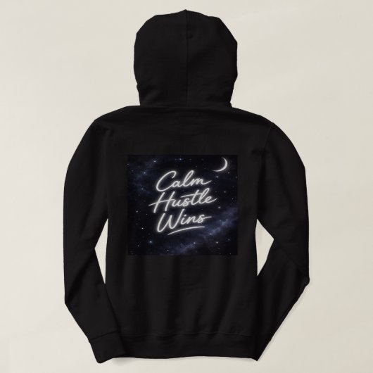 Calm Hustle Wins Dames Hoodie – Aesthetic Galaxy (Design achterkant)