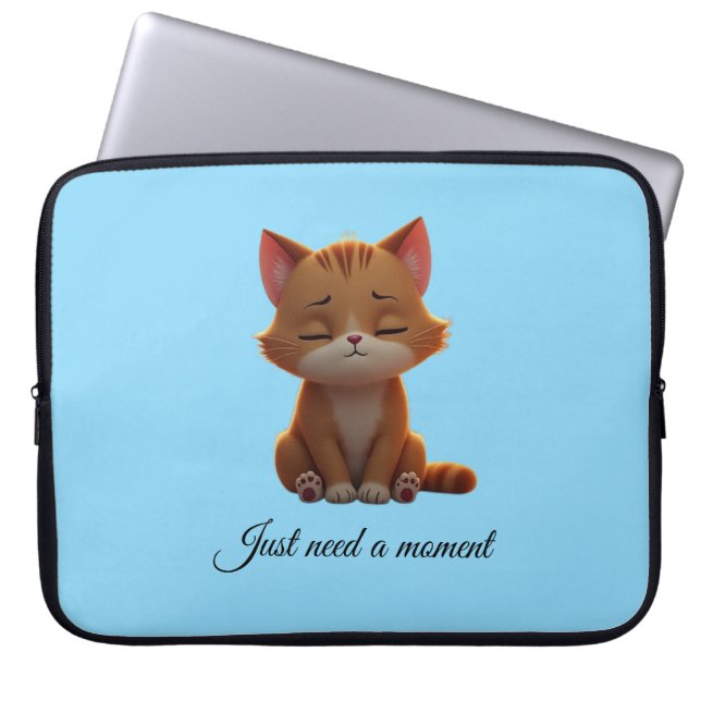 Calm kitty laptop sleeve (Voorkant)