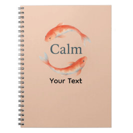 Calm Koi Fish Waterverf Zen Circle Notitieboek