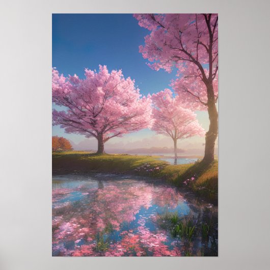Calm Lake Sakura Serenade Poster (Voorkant)