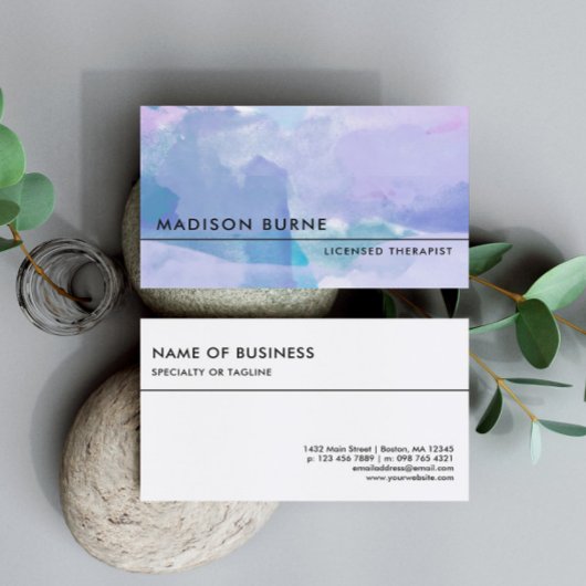 Calm Lavendel Waterverf Visitekaartje