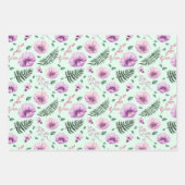 Calm Lavender & Green Floral 3 Coordinates Inpakpapier Vel (Voorkant 3)