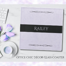Calm Lavender Minimalist Desk Glass Coaster Glazen Onderzetter