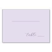 Calm Lavender Minimalist Table Sign Kaart (Voorkant)