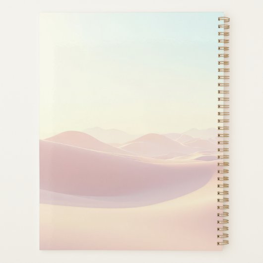 Calm light background with sand dunes planner (Achterkant)