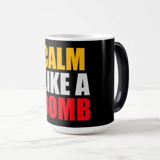 Calm Like a Bomb Paradox Irony Humor Explosive Fun Magische Mok (Voorkant rechts)