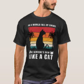 Calm Like a Cat, Paws and Reflect: Sunset Cat T-shirt (Voorkant)