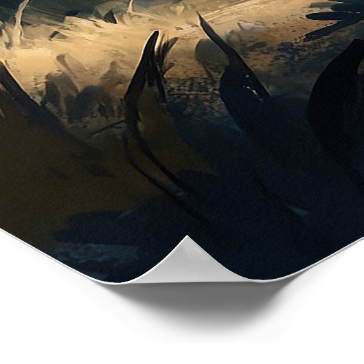 Calm Lion in Wild bij Night Stars en Moon Faith Poster (Hoek)