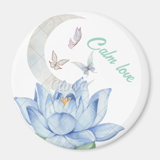 "Calm Love" Lotus & Butterfly Trouwmagneet Magneet (Voorkant)