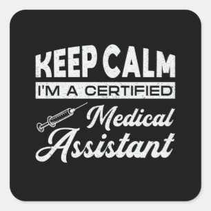 Calm Medical Assistant Doctor Medicijnen verpleegs Vierkante Sticker