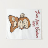 Calm Mind Monkey – Daily Balance  Tapestry Wandkleed (Voorkant (horizontaal))