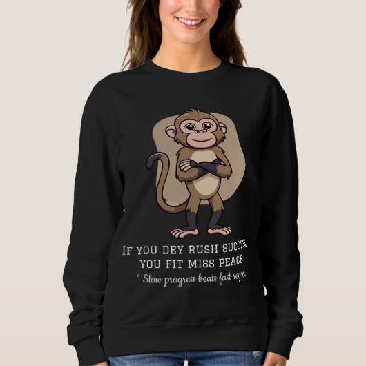 Calm Mind Monkey – Eerlijk Leven Quote T-Shirt (Voorkant)