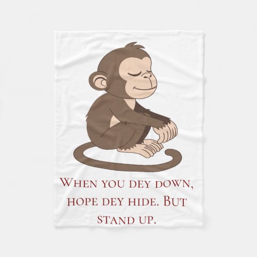 Calm Mind Monkey Fleece Blanket Deken (Voorkant)