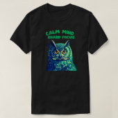 Calm Mind Sharp Focus Owl Minimal Mindfulness T-shirt (Design voorkant)